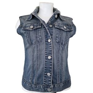 Vintage Y2K Gap Denim Vest S‎ Blue Stretch 90s Trucker Retro Cowgirl